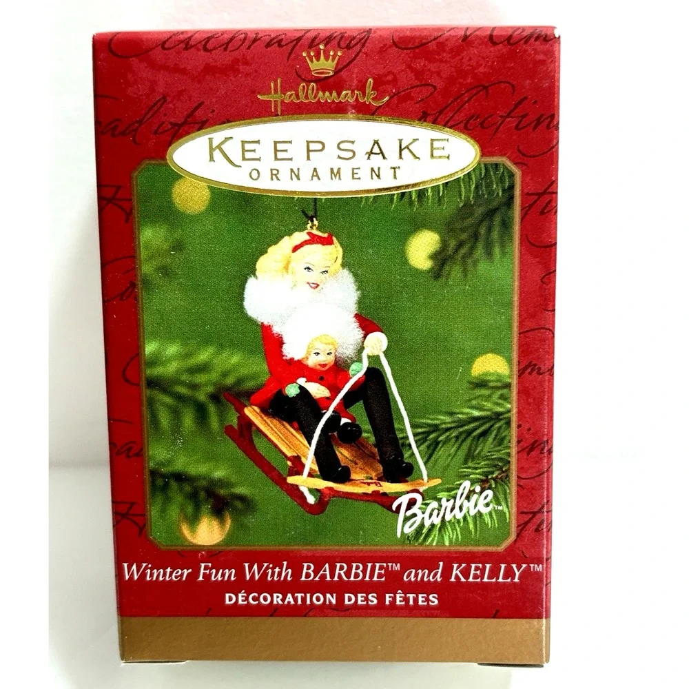 Hallmark Keepsake ornament 2000 Winter Fun With Barbie & Kelly